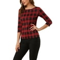 thumbnail image 4 of INSPIRE CHIC Women's Work Boat Neck 3/4 Sleeve Stretchy Knit Blouse, 4 of 6