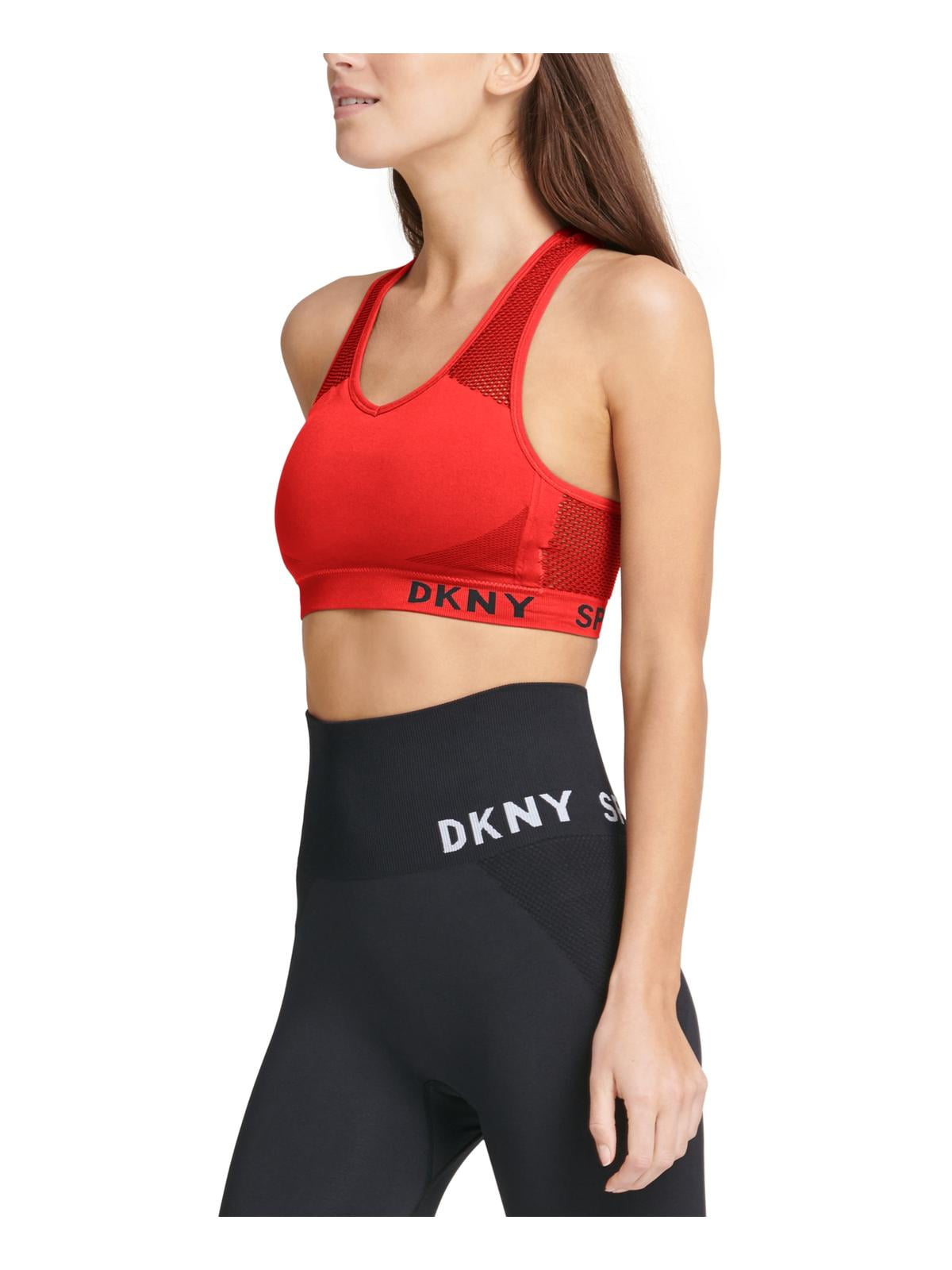DKNY Womens Medium Impact Fitness Sports Bra