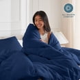 thumbnail image 5 of Bare Home Luxury Duvet Cover and Sham Set - Premium 1800 Collection - Ultra-Soft - Queen, Dark Blue, 3-Pieces, 5 of 10