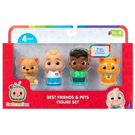 CoComelon Best Friends & Pets Figure 4-Pack Set - Includes JJ, Cody, Bingo and Pickles