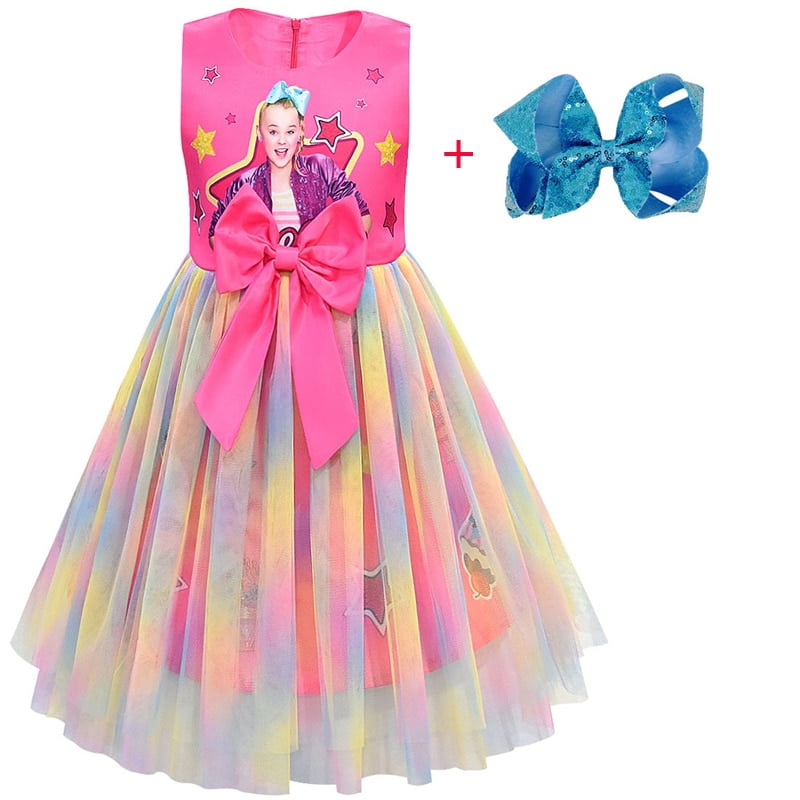 Girls Jojo Siwa Dress Girls Bow Vestidos Kids Party Birthday Dress Children Dresses Girls Christmas JOJO Siwa Princess Dress Walmart
