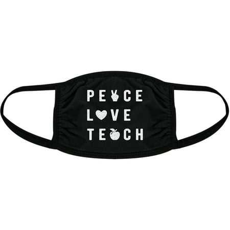 Peace Love Teach Face Mask School Teacher Graphic Nose And Mouth Covering