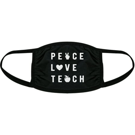 Peace Love Teach Face Mask School Teacher Graphic Nose And Mouth Covering
