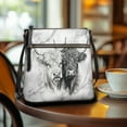 thumbnail image 3 of Kuiaobaty Highland Cow Print Crossbody bag for Women, Marble Print Portable Leather Satchel Purse with Adjustable Strap, Waterproof Sturdy Hobo Handbag Crossbody for Travel, 3 of 7