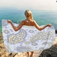 thumbnail image 6 of dinapents Jumbo 75x150cm Beach Towel - Absorbent Microfiber Printed Square Shawl with Anti-Sand Feature for Vacation, 6 of 8
