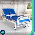 thumbnail image 2 of Medical Store Cama Hospitalaria De Lujo con barandales Plegables, Ruedas Giratorias, Acero de Alta Resistencia Soporta hasta 130kg, Incluye: Colchón y Porta Suero con 2 Ganchos. (Manual), 2 of 8