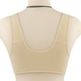 thumbnail image 4 of Bras Women New Front Closure Printed Wireless Bra With Wide Strap Middle Age Plus Size Bra Khaki 42, 4 of 6