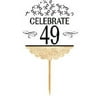 49th Birthday / Anniversary Novelty Burlap Cupcake Decoration Picks -12pack