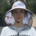 thumbnail image 2 of Hsqqdc Mosquito Head Net Sun Hat Mesh Face Bug Insect Proof Wide Brim Bucket Cap Outdoor, 2 of 7