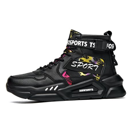 

Men‘s Fashion Letter High Top Breathable Lace Up Sneakers Elevator Shoes