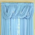 thumbnail image 3 of Collections Etc Scoop Two-Piece Rod Pocket Solid-Colored Sheer Valances for Windows, Decorative Accent and Added Privacy for Any Room in Home, Blue, 3 of 6