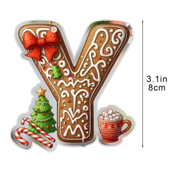 Y Festive Tree Ornaments With Alphabet Letters For Custom Holiday Decor And Home Displays Made From Acrylic Material 8Cm Size