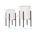 thumbnail image 5 of Decorative Flower Pots with Metal Stand for Home Decor - Modern Planters for Hallway, Entryway, and Living Room Decor - Indoor and Outdoor Pots for Plants Styling - Set of 2, 23", 19", White & Black, 5 of 14