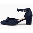 thumbnail image 2 of Women  Closed-Toe Ankle-Strap Pumps with Bow Detail — Low Block Heel Dress Shoes, 2 of 4