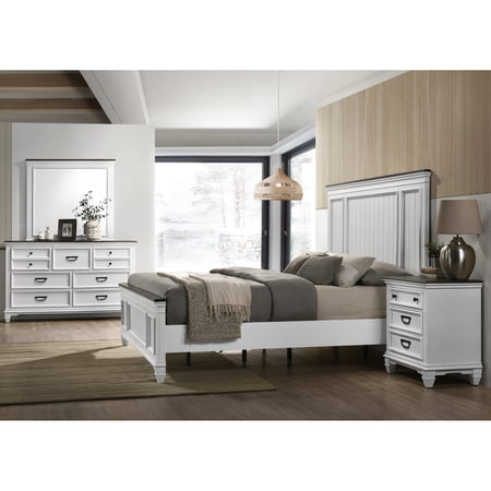 Bedroom Set with Dresser Mirror & Nightstand | Brings Contemporary Vibe to Bedroom | Solid Tropical Wood Frame | Overcomes Bedroom Furniture Compatibility Issue