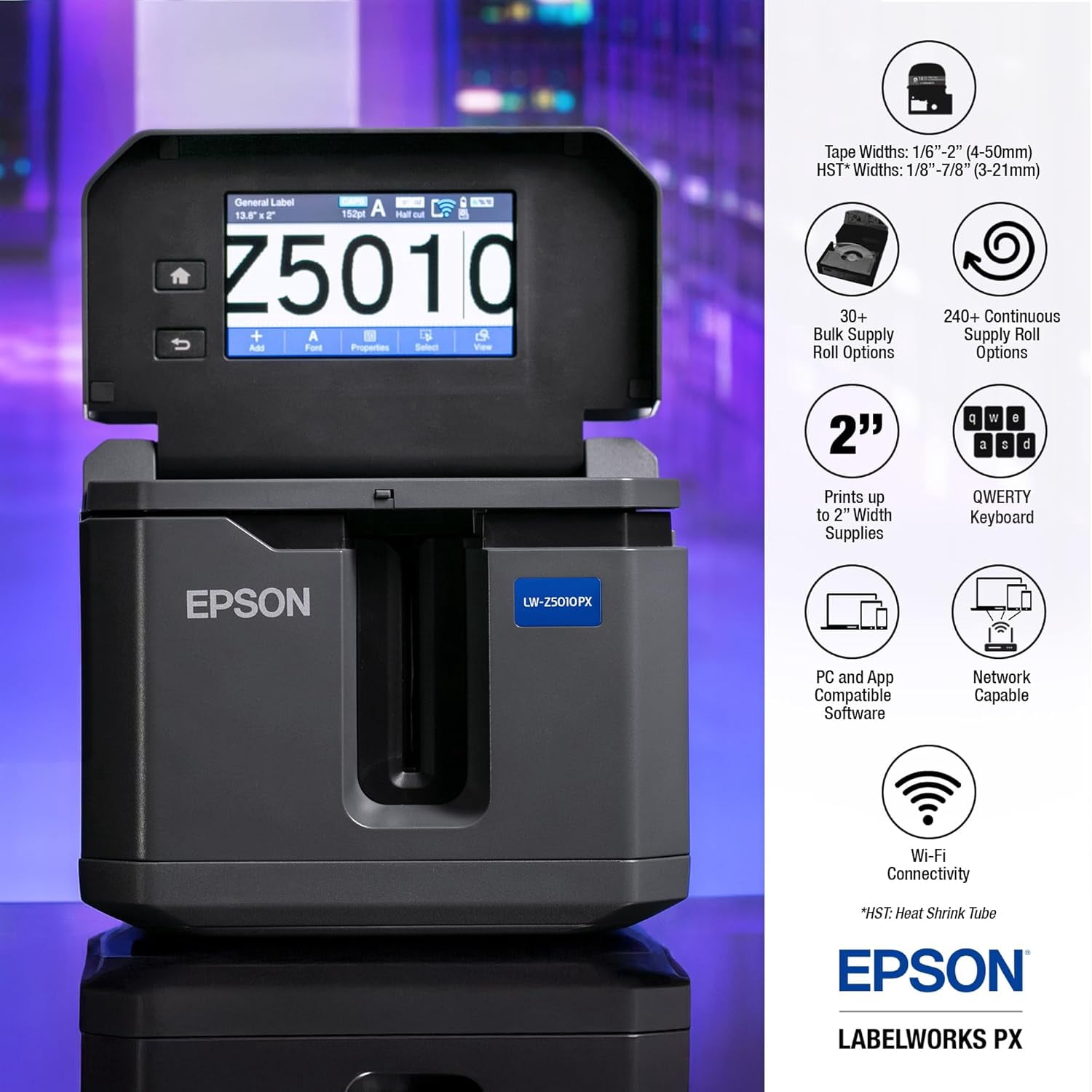 Epson LABELWORKS LW-Z5010PX Industrial Label Maker Kit