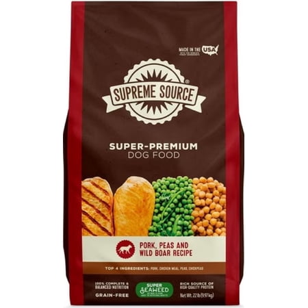 Supreme Source Grain Free Dry Dog Food, Pork Peas & Wild Boar Recipe, 22 Pound Bag (Pack of 2)