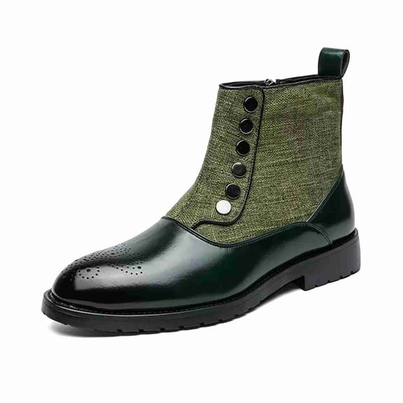 Men's Chelsea Boots Lace-Up Design with Side Zipper, Non-Slip Sole Dress Boots for Business Casual, Formal, Daily Wear