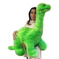 thumbnail image 6 of American Made Big Plush Brand Giant Stuffed Green Dinosaur, Soft Giant Stuffed Brontosaurus 48 inches wide 30 inches tall Made in USA, 6 of 7