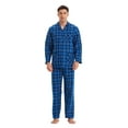 thumbnail image 1 of Apparonia Conjunto de Pijamas para Hombre Pijamas de Algodón con Cuello con Muescas para Hombre Ropa de Dormir de Manga Larga para Hombre con Bolsillos y Frente Fly Calmo Cobalto 3XL, 1 of 5