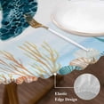 thumbnail image 3 of Sea Turtle Coastal Round Tablecloth, Fitted Table Cover with Elastic for 36"-44" Round Tables, Summer Beach Nautical Starfish Compass Table Cloth Outdoor Indoor Dinning Party Waterproof Tablecloths, 3 of 7