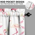 thumbnail image 5 of Kitchen Curtains 36 Inch Short - 3 Panel Set, Flamingo Tropical Bird Print, Rod Pocket Window Curtain, 100% Polyester for Hawaiian Summer Beach Decor, Easy Wash, 5 of 6