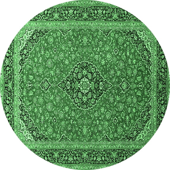 Ahgly Company Indoor Round Persian Emerald Green Traditional Area Rugs, 8' Round