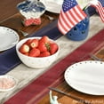 thumbnail image 6 of Wood Style Stripes 4th of July Patriotic Memorial Day Table Runner, Independence Day Kitchen Dining Table Decoration for Home Party Decor 13x72 Inch, 6 of 6
