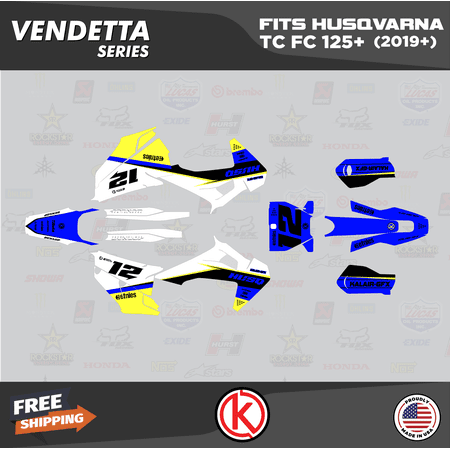 Kalair GFX Graphics Kit for Husqvarna TC125 TC250 FC250 FC350 FC450 (2019-2022) Vendetta Series