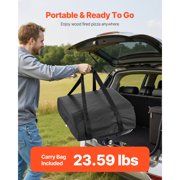 Portable Propane Pizza Oven with Rotating Stone, 12 Inch Outdoor Gas Pizza Maker for Backyard, Camping&Patio - Includes Carry Bag, Black