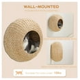 thumbnail image 4 of Wall Mounted Cat Shelf Condo, Natural Wood, Washable Cushion - Indoor Cat Wall Furniture for Kittens up to 10lbs - Space Saving Cat Climbing Wall, 4 of 9