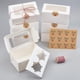 thumbnail image 5 of 20 cajas para cupcakes de 6,26 x 3,54 x 2,99 pulgadas, blancas, para repostería, con 2 soportes insertados, ventana, aptas para alimentos, con pegatinas y cordones., 5 of 6