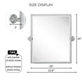 thumbnail image 7 of TEHOME Chrome Metal Framed Pivot Rectangle Bathroom Mirror 20x24", 7 of 7