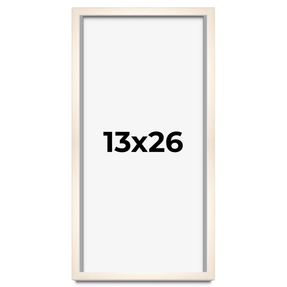 13x26 Frame White Wheat Solid Wood Picture Frame | Moulding Width 0.75 Inches | Interior Depth 0.5