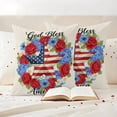 thumbnail image 3 of God Bless America Pillow Covers 2 Pack Independence Day Retro Five-Pointed Star U. S. Flag Pillowcase Waterproof Outdoor Throw Pillow Cover for Patio Garden Square Cushion 26”x26”, 3 of 9