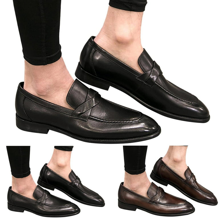 Vintage Black Leather Mens Shoes US 8.5 UK 8 EU 42 Black 