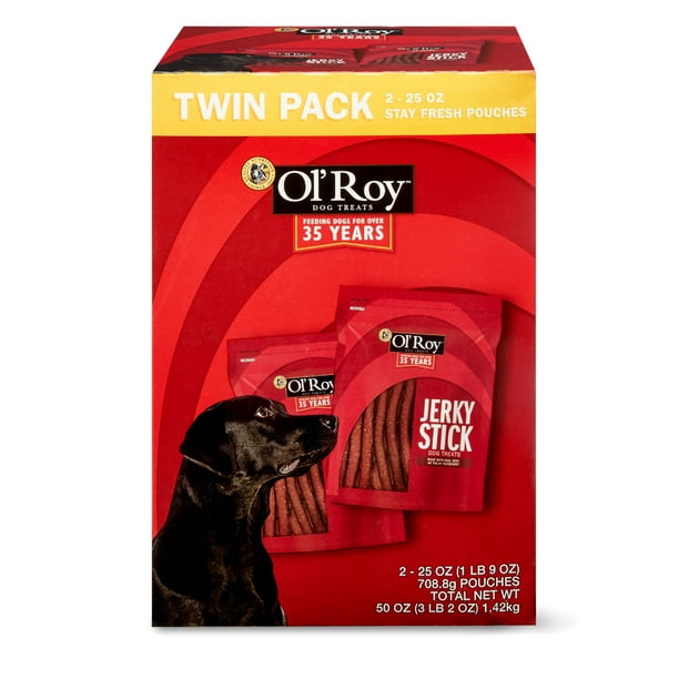 Ol' Roy Jerky Stick Dog Treats with Real Beef Twin Pack, 25 Oz. (2