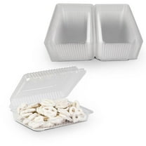 MT Products Clear Deep OPS Clamshell Take Out Containers 6.8" x 5.6" x 2.1" - Plastic Dessert Containers with Lids - Pack of 40