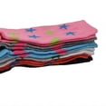 thumbnail image 3 of 6-Pairs Glory Max Women's Casual Cotton Assorted Colors Stars Design Crew Socks Size 9-11, 3 of 5