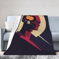 thumbnail image 1 of DouZhe Ultra-Soft Micro Fleece Lightweight Flannel Bed Blanket, Retro Sci-Fi Futurism Robot Print Cozy Warm Throw Blankets, 60"x50", 1 of 7