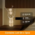 thumbnail image 3 of Ore International 21.5"H 3 G4 Led Aluminum Golden Rose Wire Bud Flower Bud Table Lamp, 3 of 10