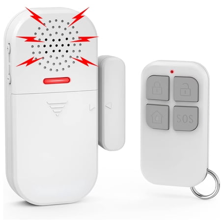 Wireless Door Alarms for Home Security with Remote, 130dB Door and Window Alarms Sensors, (Battery-Powered), Kids Safety, Dementia Patients, Pool Door Alarm (1-Pack)