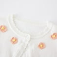 thumbnail image 3 of Odeerbi Toddler Girls Bolero Cardigan Cropped Shrugs Knit Cover Up Kids Baby Fashion Cute Solid Color Long Sleeve Thin Style Button Cardigan Sweater Toddler Clothes White, 3 of 7