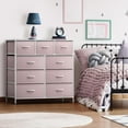 thumbnail image 3 of Nightstand Chest 9 Drawers Bedside Organizer Dresser Furniture for Bedroom and Office - Pink, 3 of 7