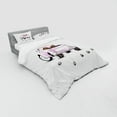 thumbnail image 3 of Ambesonne Love Bedding Set 3 Pcs, Just Married Cartoon Car, Twin, Pink White, 3 of 3