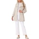 thumbnail image 2 of Abrigo largo de invierno con cinturón para mujer, clásico, de cuello alto, de manga larga, color beige, 2 of 8