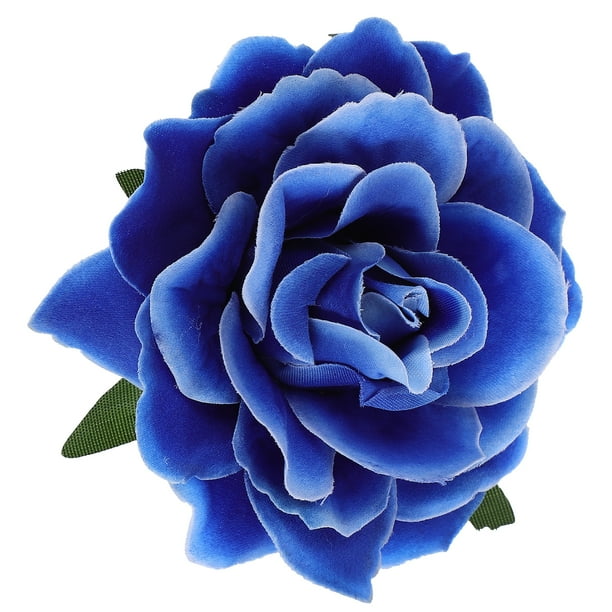 Cabello de rosa floral clips de pelo de flores artificiales broche rosa cabello de novia Barretes para niña boda de fiesta (azul cielo)