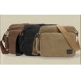 thumbnail image 3 of Bolso de escuela Zulema Hombre Lona Viaje Senderismo Hombro Satchel Bag Gris Negro, 3 of 5