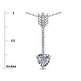 thumbnail image 4 of Star K� 6mm Genuine Aquamarine Heart Arrow Bar Pendant Necklace, 4 of 9