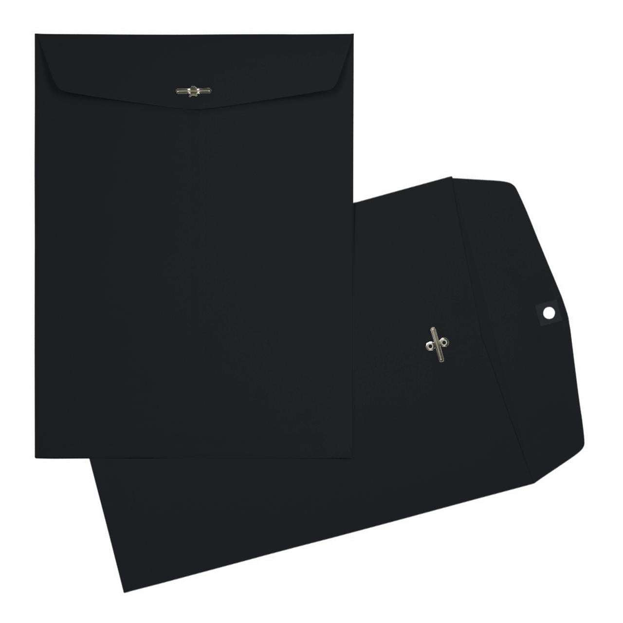 JAM Paper, 9 x 12 Open End Catalog Envelopes With Clasp Closure, Smooth Black, Bulk 500 Per Pack